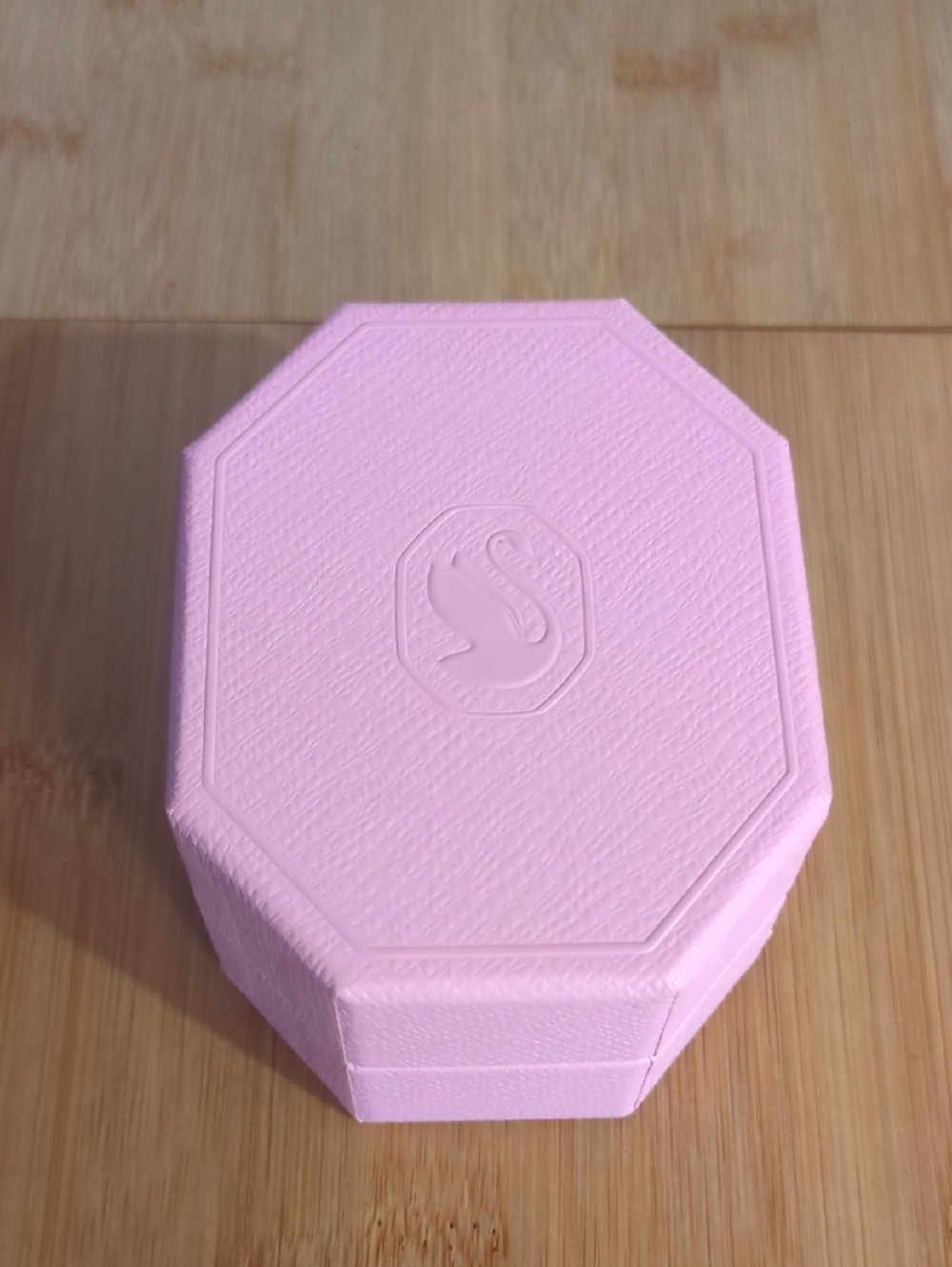 Octagonal Pink Swarovski Jewelry Box with Logo